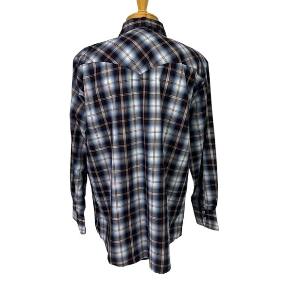 Bit & Bridle Men’s White Pearl Snap Western Shirt Sz 2X Multi  Color Plaid - Picture 5 of 12